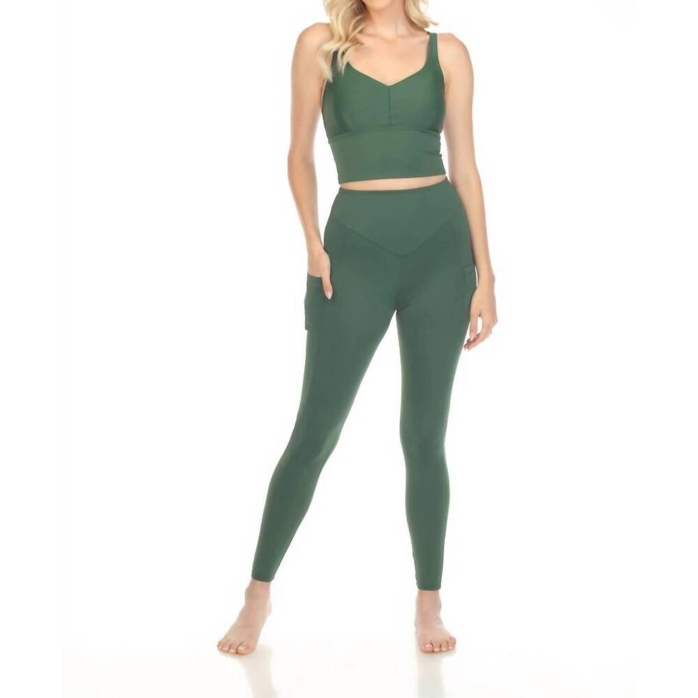 NEW ONE ESSENCE yolanda yoga leggings in forest green
